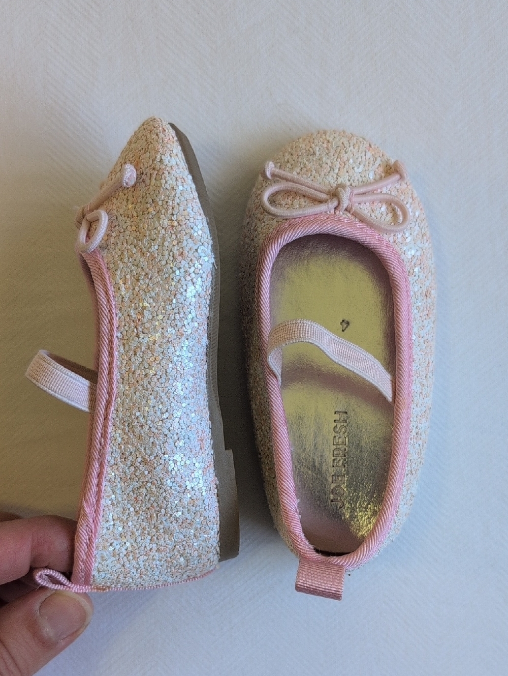 joe fresh NWOT toddler glitter ballet flats pink size 4
